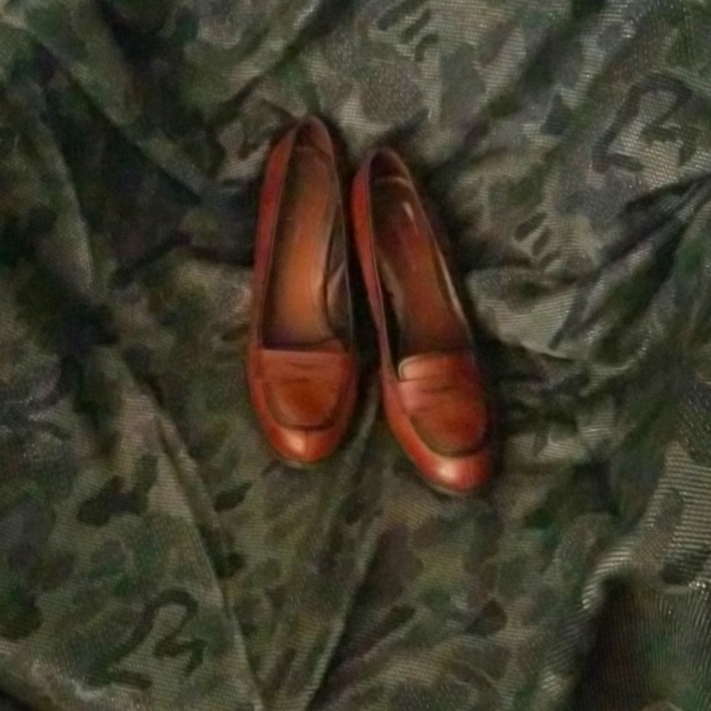 Brown high heel shoes
